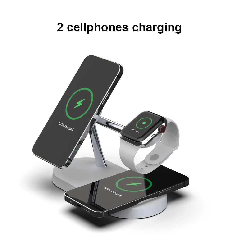 Magnetic 3 in 1 Charging Station for IPhone 13 14 15 Pro Max Airpods Pro 2 3,for Apple Watch Charger Travel for Apple Charger